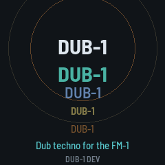 DUB-1's launch screen: the name and its echoes in the layers' colours
